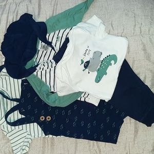 Shorts, Jacket, Overalls, 2 Shirts